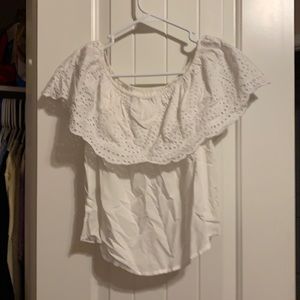 White off the shoulder crop top